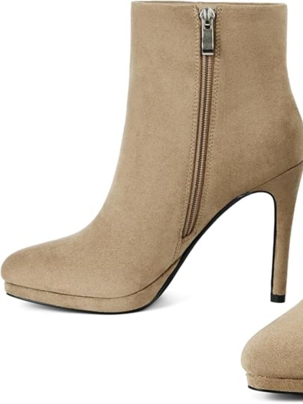 Ankle Boots for Women Round Toe Stiletto Heel Platform Booties